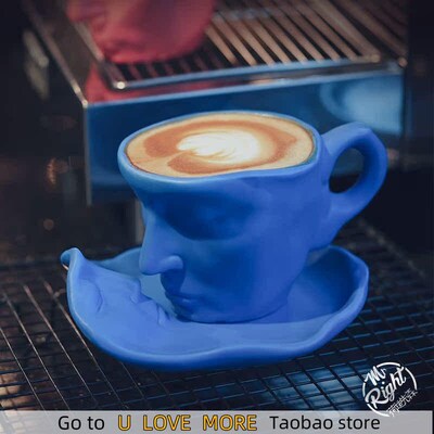 250ml Ceramic Human Face Mug Creative Thinker Coffee Cup Fun