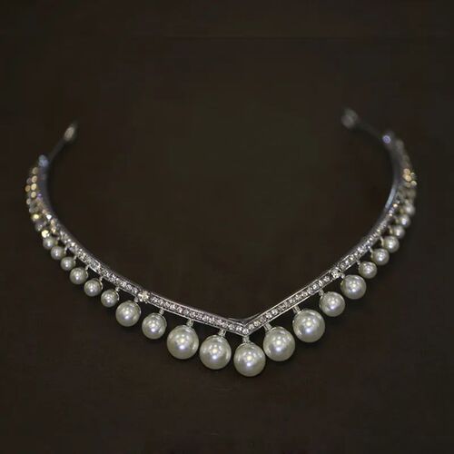 Simple Pearls Wedding Tiaras Crowns Headbands Crystal Evenin
