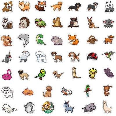 10/20/50/100pcs Lovely Cartoon Animal Stickers Fridge Statio