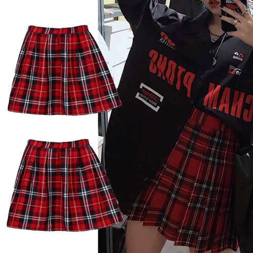 High Quality School Uniform Skirt Fashion Plaid Short Skirt