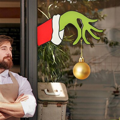 Christmas Grinch Wooden Door Hanging Door Number Thief Decor