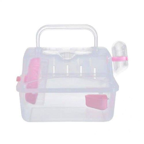 Safe Transparent Hamster Cage Pet Travel Case with Food