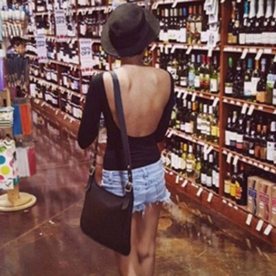 Backless Long Sleeve Autumn Bodysuit Women  Solid Slim Regul
