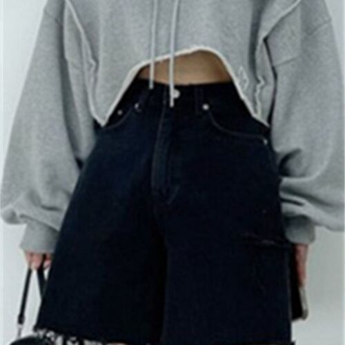 Syiwidii Jeans Shorts for Women Summer 2023 New Tassel Rippe