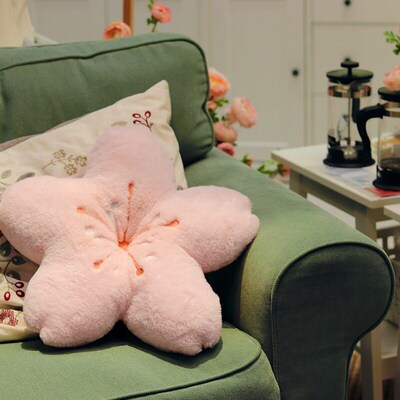 Ins Pink Cherry Petals Pillow Girl Bedroom Living Room Decor
