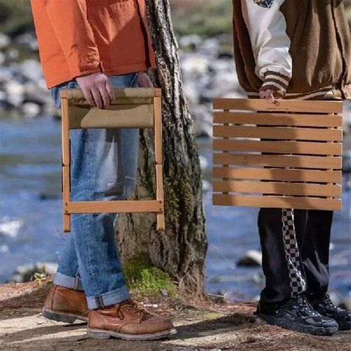 Outdoor Folding Wooden Stools Camping Table and Chairs