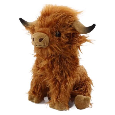 Simulated Scottish Highland Cattle Plush toy cow doll
