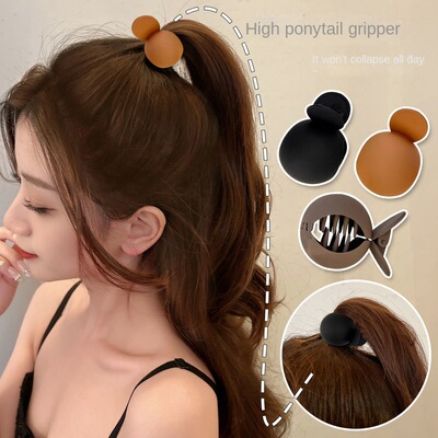 Round grab clip high ponytail fixed artifact hairpin female