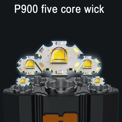 High Power 5 LED Headlamp Usb Rechargeable 18650 Built-in ba