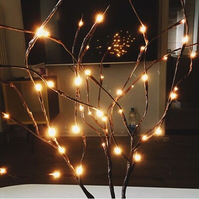 LED Willow Branch Lamp Floral Lights 20 Bulbs Home Christmas