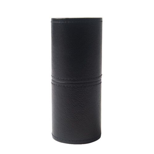 Mini PU Leather Brush Holder with Lid Portable Dustproof Wat