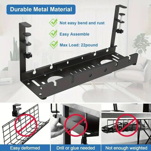No Drilling Extendable Under Desk Cable Management Metal Cab
