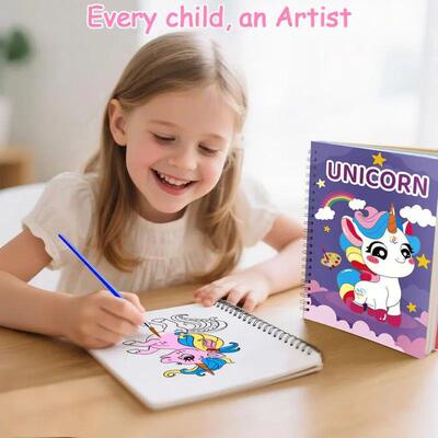 English Kids Watercolor Coloring Drawing Book,Built-in Pain
