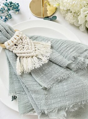 Wholesale 50pcs 32x32cm Sage Green Gauze Cotton Napkin Reusa