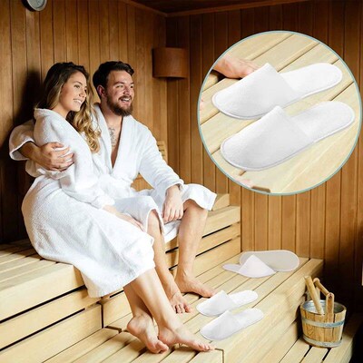 160-20Pairs Non-Slip Hotel Slippers Disposable Closed Toe Sl