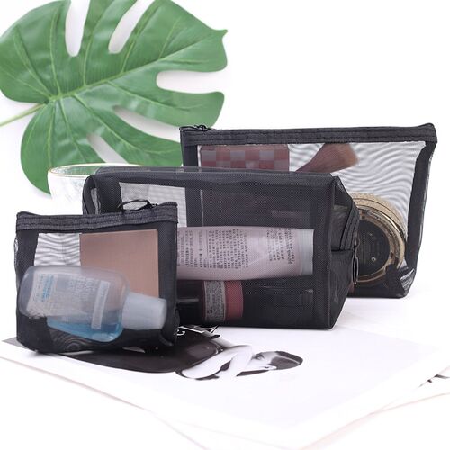 Portable Mesh Transparent Cosmetic Bag Makeup Case Women Tra
