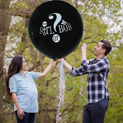 Black Boy Or Girl Gender Reveal Balloons 36inch Latex Balloo