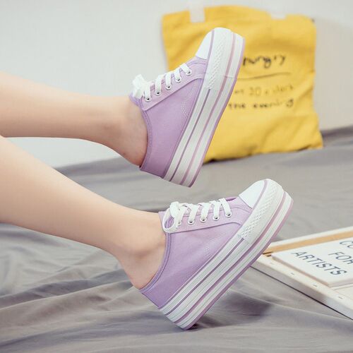2023 The New Thick-soled Inner Heightening Half-drag  Shoes