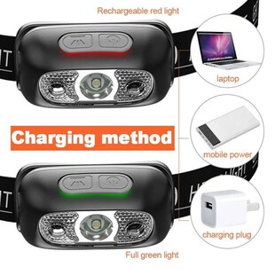 Mini Rechargeable Sensor Headlamp LED Headlight Torch Waterp