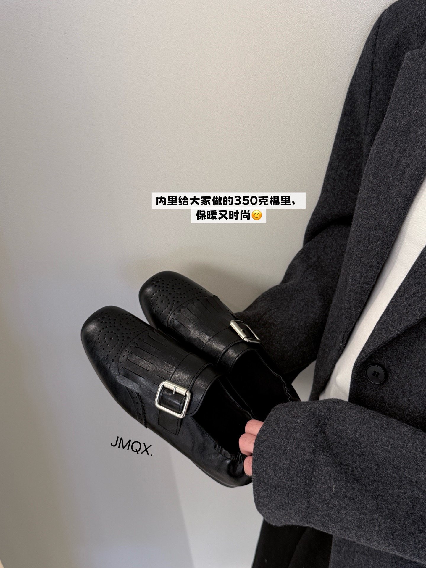 2025冬新款复古流苏带扣雕花穆勒鞋真皮时尚百搭平底加绒乐福鞋女