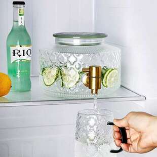 海棠玻璃冰箱冷水壶耐冷水果茶桶耐高温冰果汁饮料桶家用家居居家