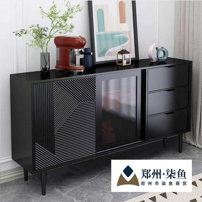 餐边柜轻奢黑色斗柜靠墙一体茶水柜子酒柜现代简约客厅收纳储物柜,3C数码配件,其它配件,淘宝优惠券,粉丝福利购,淘宝优惠卷