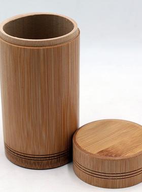 便携碳化竹茶叶筒扣盖防潮密封竹筒中号茶叶罐子竹木工艺品
