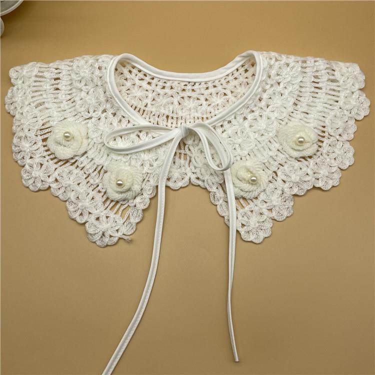 毛线编织假领镂空花边大衣外套胸花盘带绣水溶涤光衣领外贸辅料,居家布艺,花边,淘宝优惠券,粉丝福利购,淘宝优惠卷