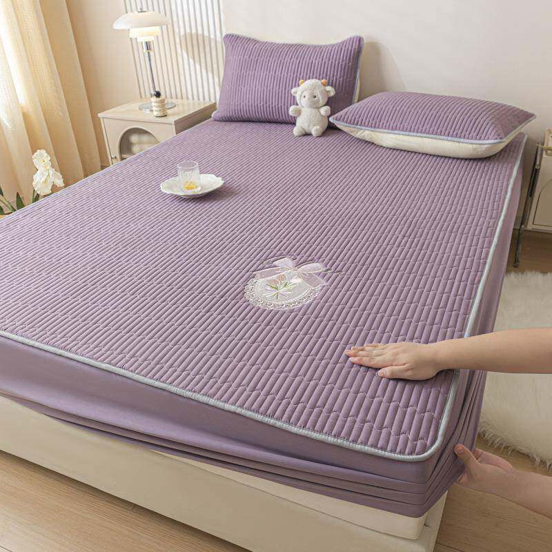 全棉洗床笠单件纯棉床垫保护罩四季通水防尘全包透气亲肤用罩蝴蝶