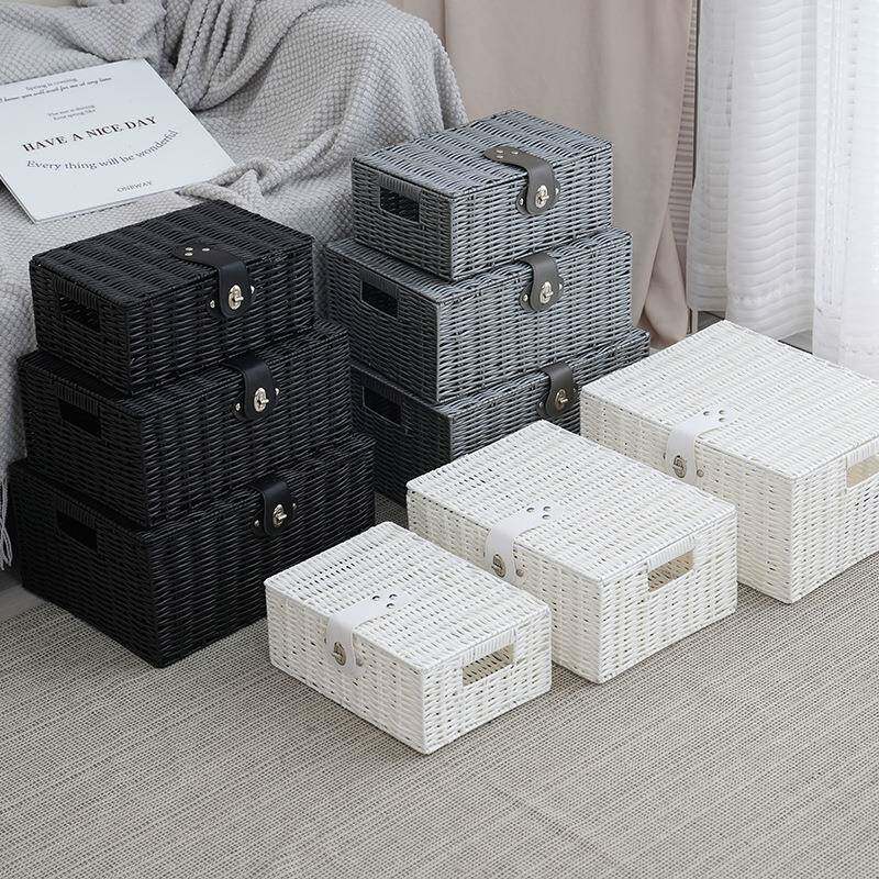 收纳筐套带盖组塑料衣衣柜脏衣套三脏篮宿舍洗衣篮篓收纳篮柜子置