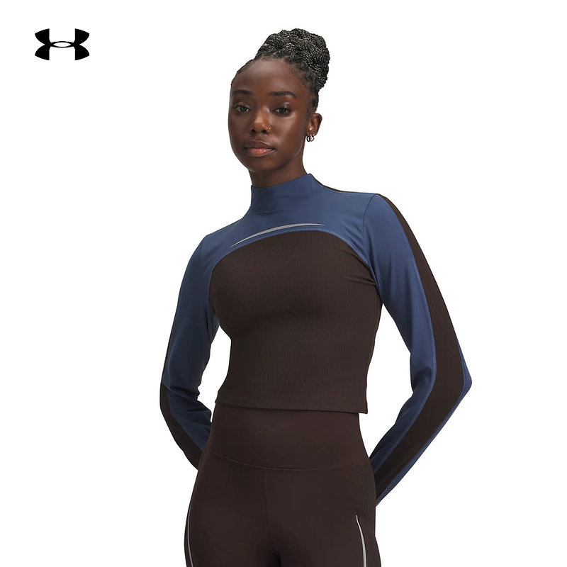 UA安德玛冬季Halo女士圆领半高领训练运动长袖紧身衣6005980-246
