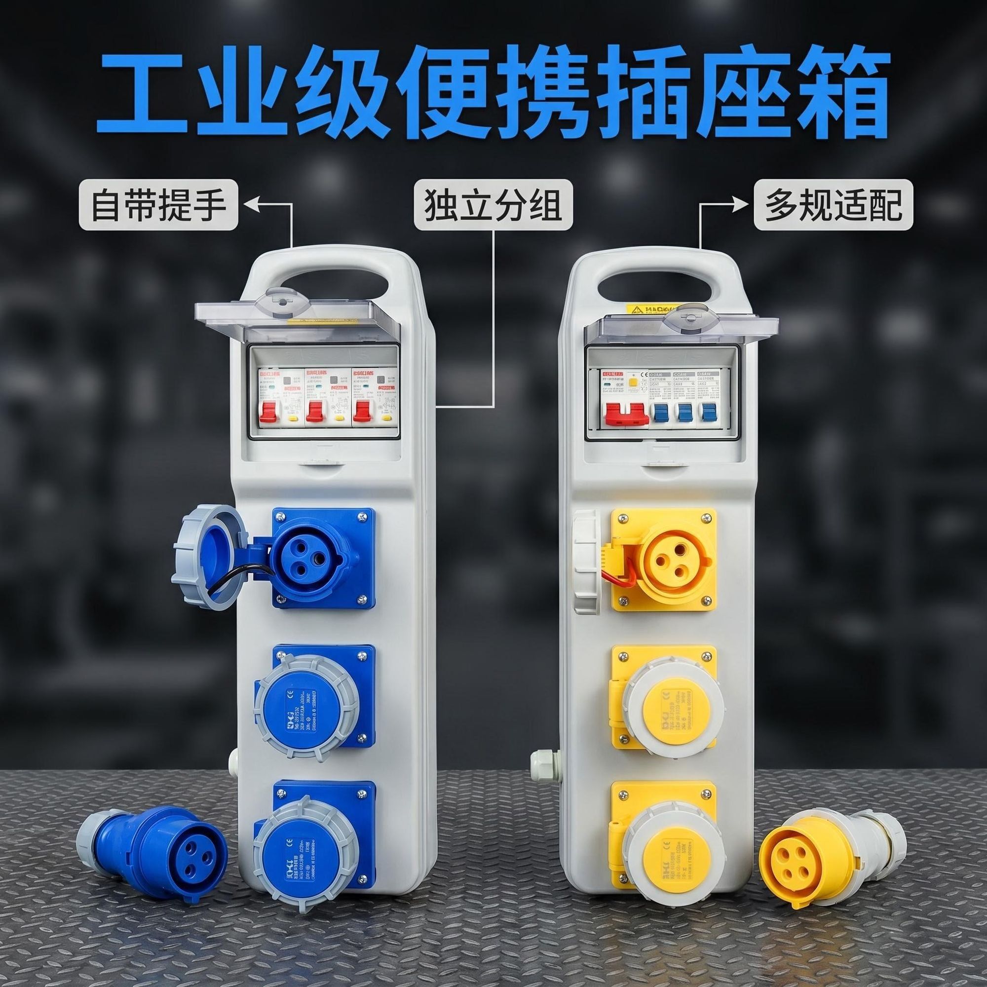 手提式移动工业航空插座箱施工配电插座箱电焊机防水防爆电箱