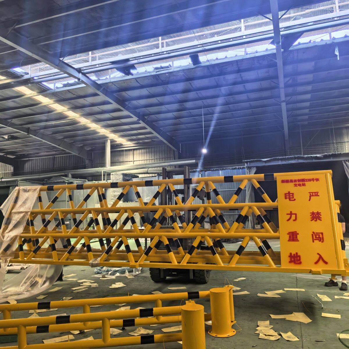 电动拒马防撞拒马巨型挡车器大门口防护一键开合学校拒马连队拒马