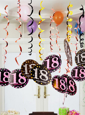 6 Pcs 18/21/30/40/50/60/70 Year Baby Shower Happy Birthday P