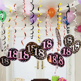 6 Pcs 18/21/30/40/50/60/70 Year Baby Shower Happy Birthday P