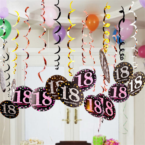 6 Pcs 18/21/30/40/50/60/70 Year Baby Shower Happy Birthday P