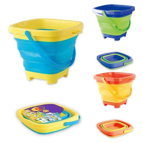 Portable Beach Bucket Sand Toy Foldable Collapsible Multi Pu