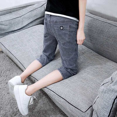 Summer Mens Denim Short Pants tendy Cropped Pants All-match