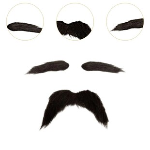2Pcs Fake Mustache and Fake Eyebrows DIY Makeup False