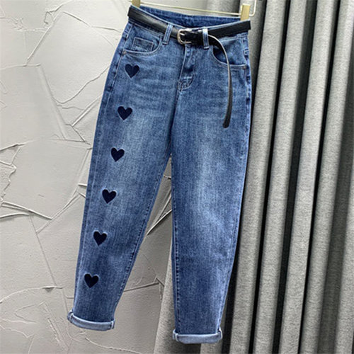 New Women Denim Harem Pants Loose Casual Korean Mom Jean Boy