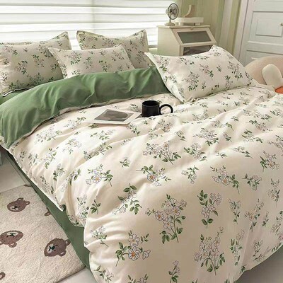 Small Fresh Aloe Vera Cotton Four-piece Set Student Dormitor