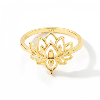 Vintage Lotus Rings for Women Girls Cuff Ring Promise ring S