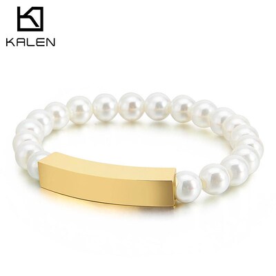 New pearl brlet titanium steel square strip simple personali