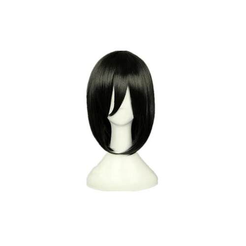 Fei-Show Synthetic Heat Resistant Fiber Short Wavy Black Hai