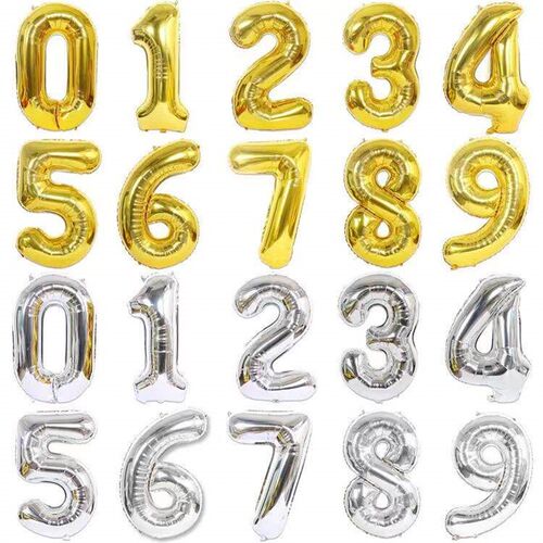 40" Foil Number Balloons Digital Large Happy Birthday P