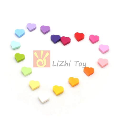 50pcs MOC Tile Round 1x1 Heart Building Block Brick Parts Co