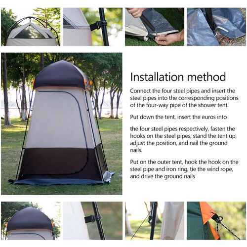 Portable Outdoor Privacy Shower Tent Double-Layer Sun Shelte