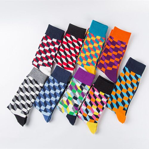 Male Tide Brand men cotton Socks Gradient Color summer Style