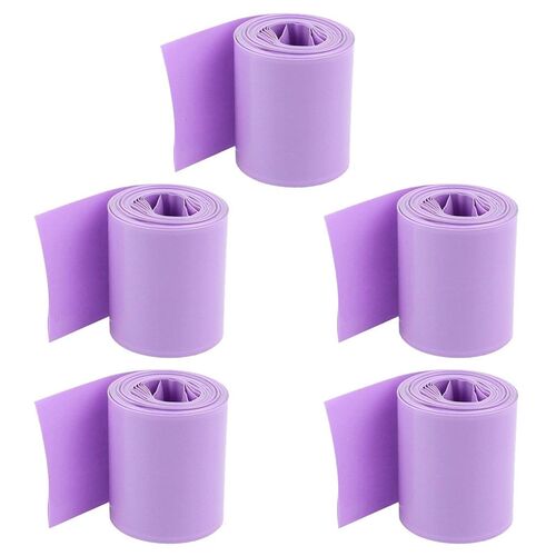 5 x PVC Heat Shrink Tubing Wrap 29.5mm Flat 2m for 18650 185