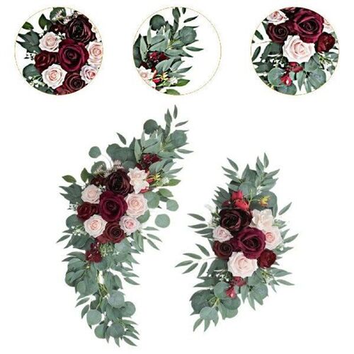 2Pcs Wedding Arch Flowers Garland Rustic Arch Floral